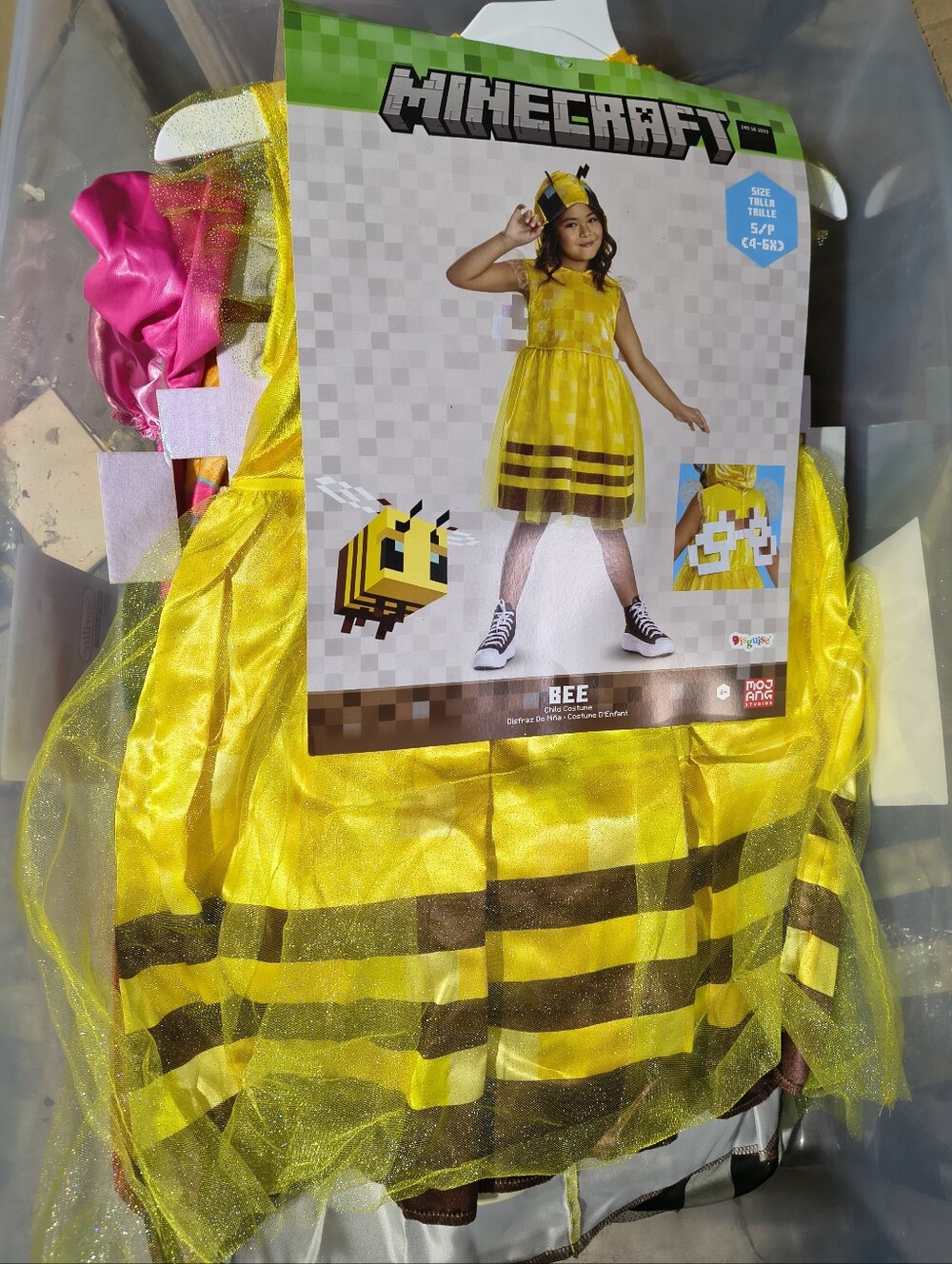 Minecraft Bee Kids Costume Size Small